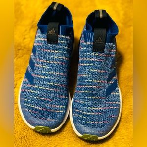 Adidas Rapidarun Running Shoe Youth 4.5 Fabric Slip On Laceless Sneaker NWOT